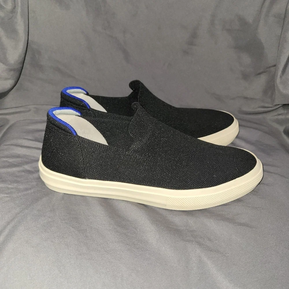 Rothy's Black Knit Slip-On Flats Women's 10 Breathable Casual Rubber Sole Round